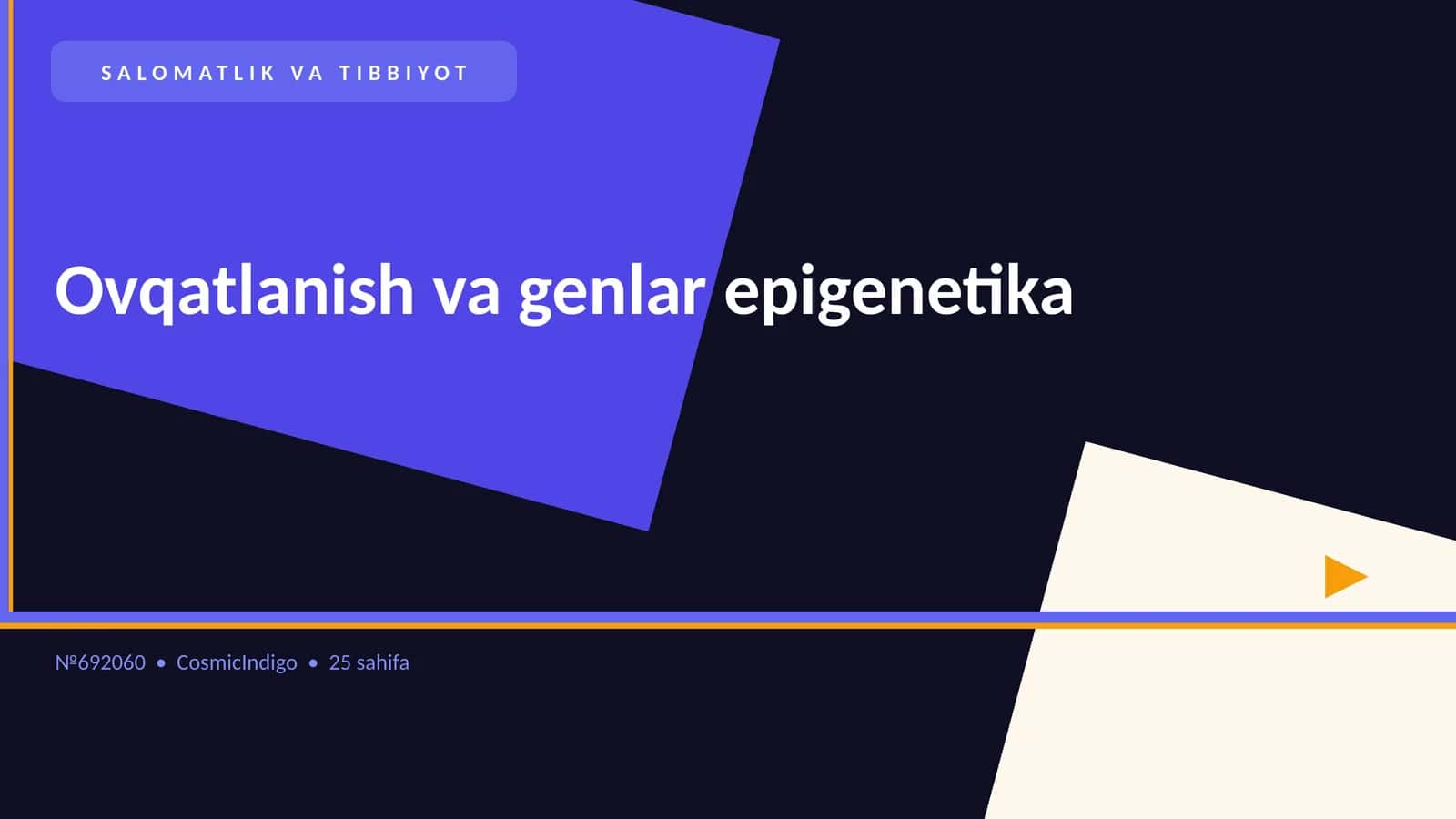 Ovqatlanish va genlar epigenetika 1