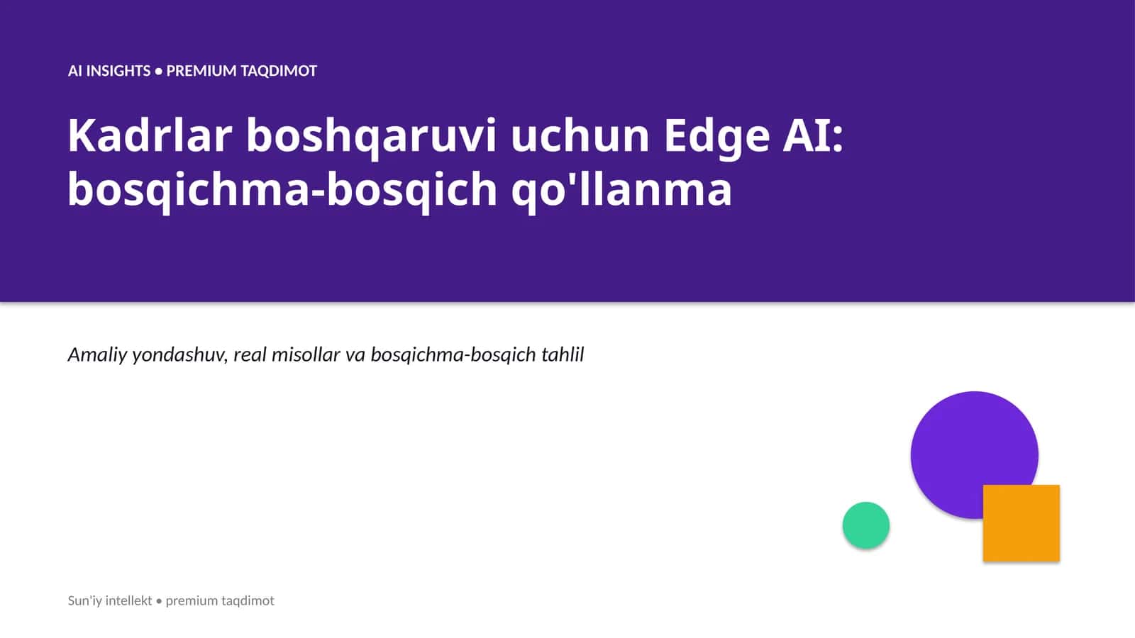 AI INSIGHTS • PREMIUM TAQDIMOT 1