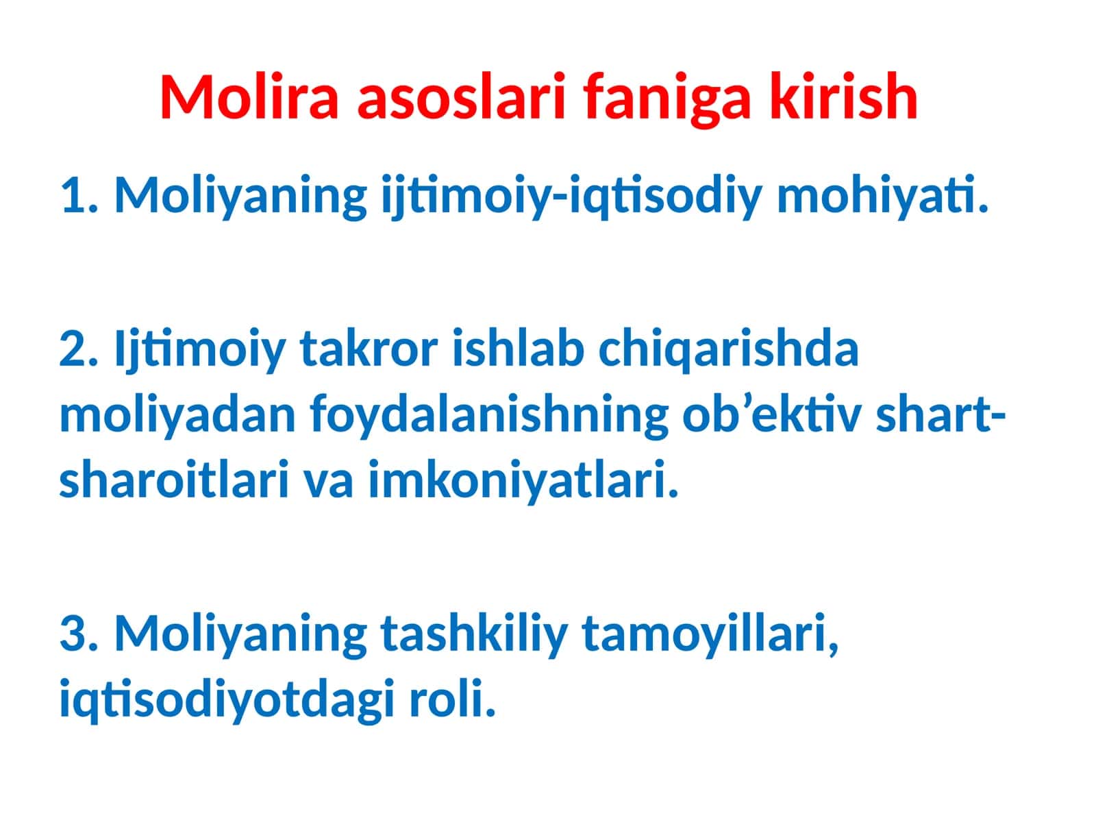 Molira asoslarifanigakirish 1