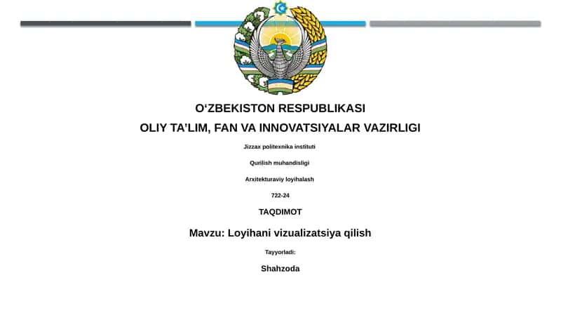Loyihani vizualizatsiya qilish 1