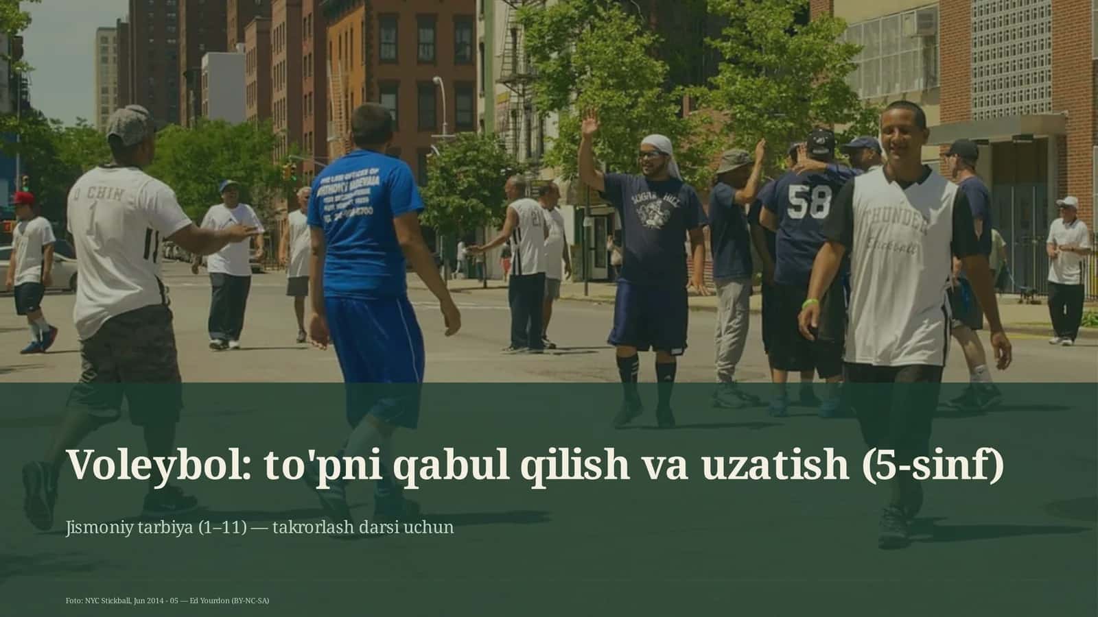 Voleybol: to'pni qabul qilish va uzatish (5-sinf) 1
