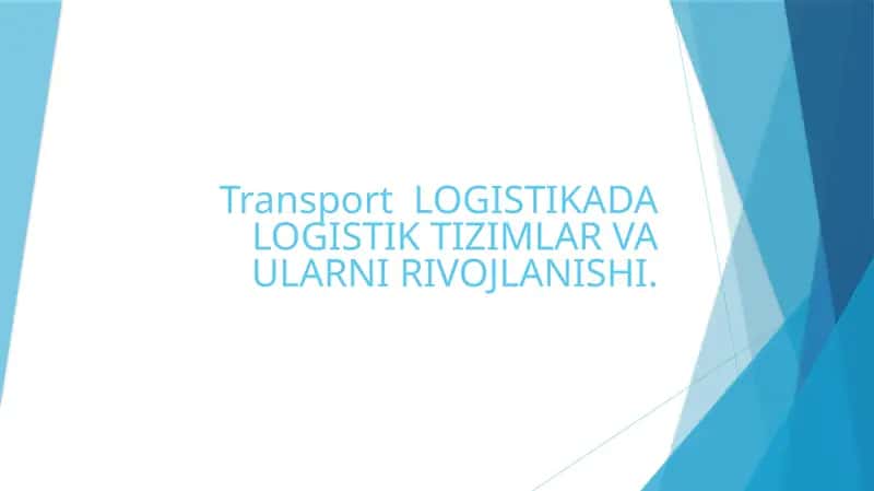 Transport LOGISTIKA 1