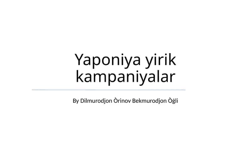 Yaponiya yirik kampaniyalar 1