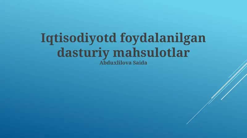 Ishlatilgan Dasturiy Ta'minotlar 1