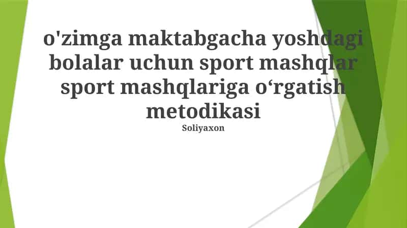 Sport mashqlariga oʻrgatish metodikasi 1