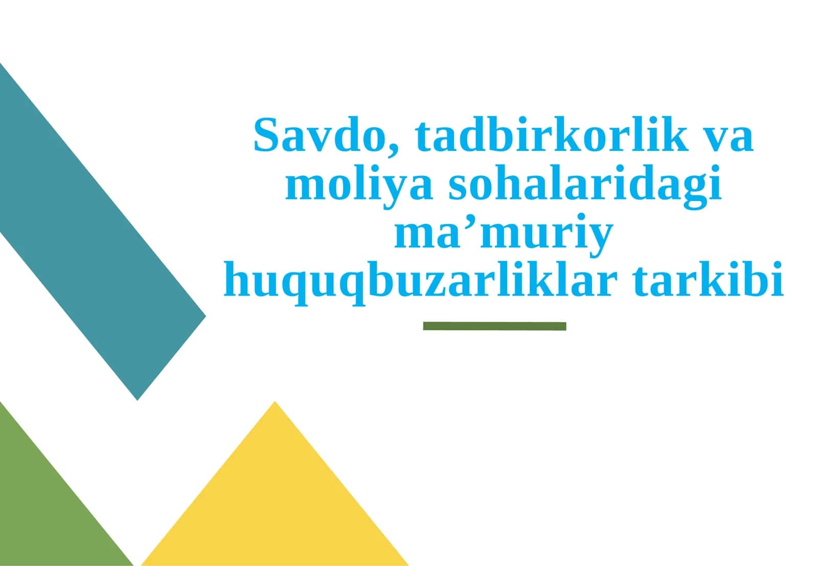 Savdo, tadbirkorlik va moliya sohalaridagi ma’muriy huquqbuzarliklar tarkibi 1