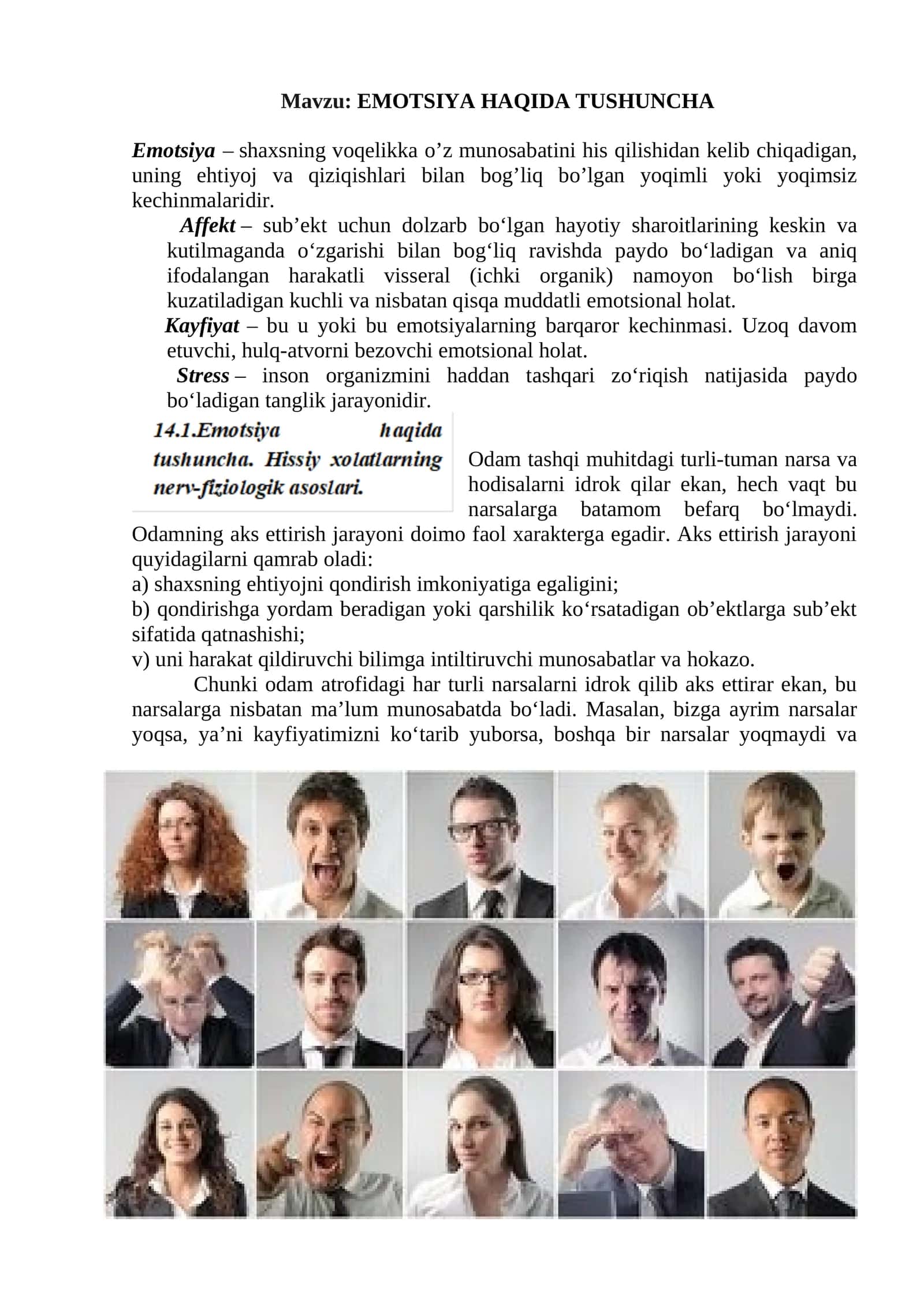 EMOTSIYA HAQIDA TUSHUNCHA 1