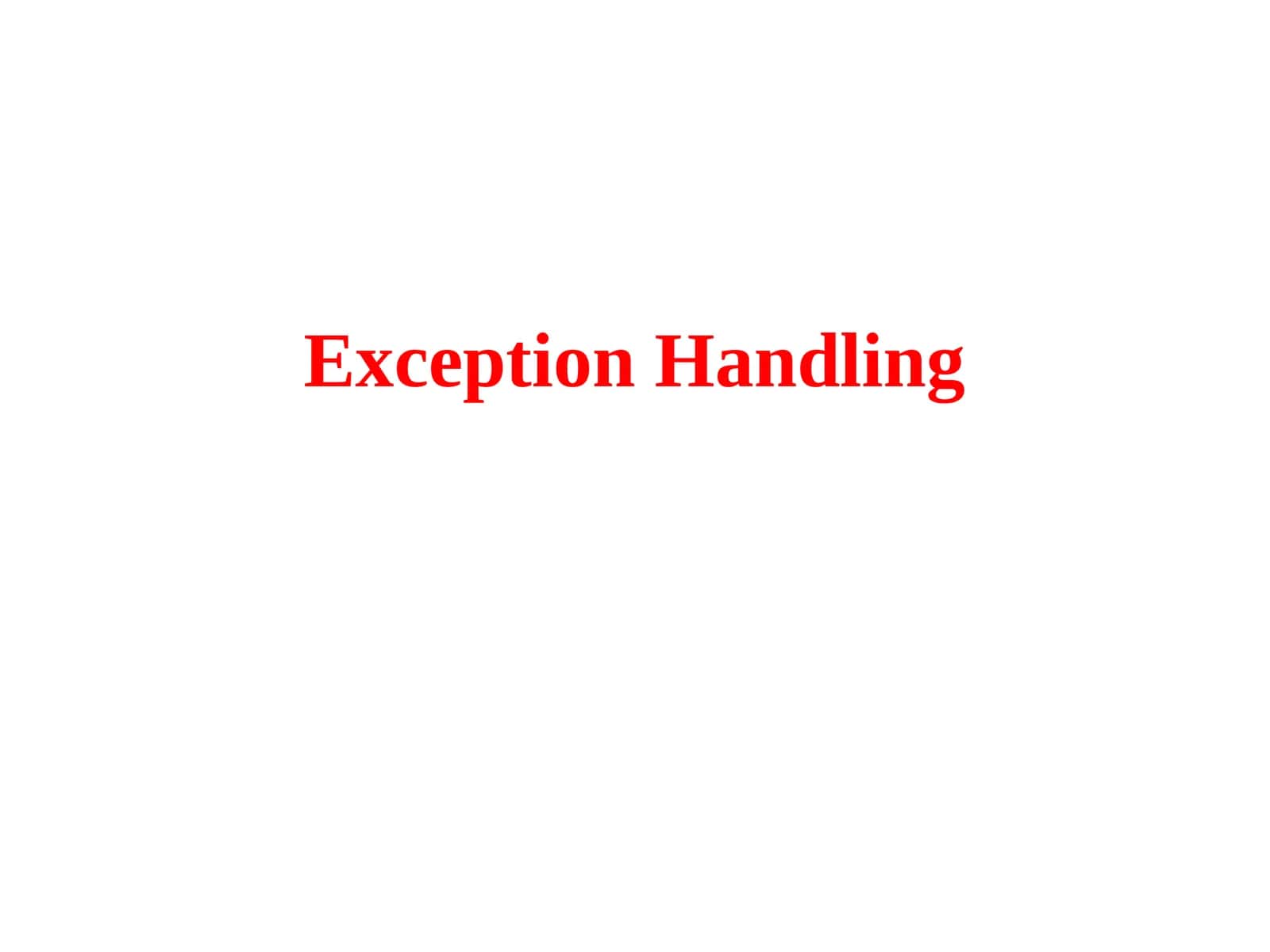 Exceptions Handling 1