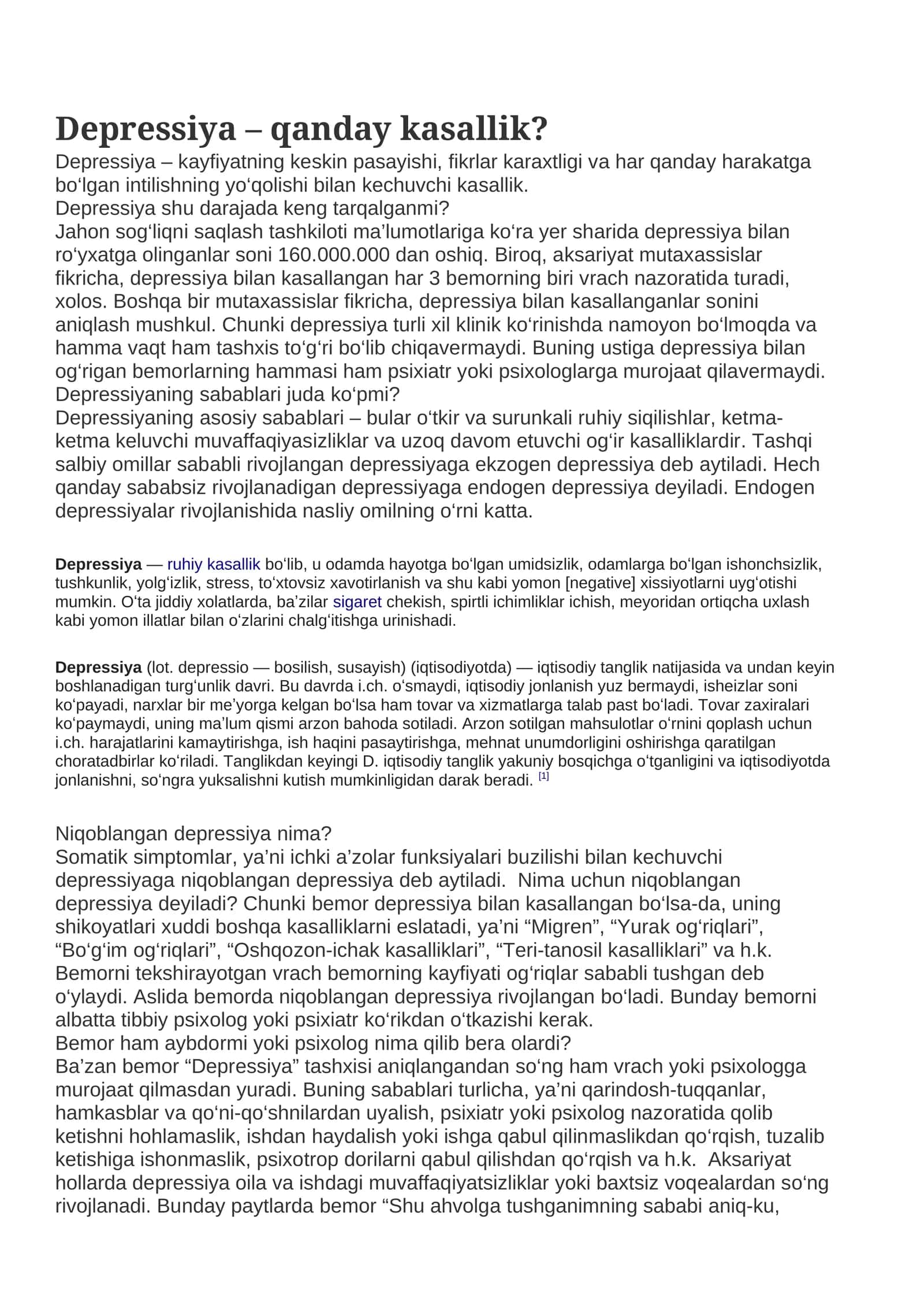 Depressiya – qanday kasallik? 1