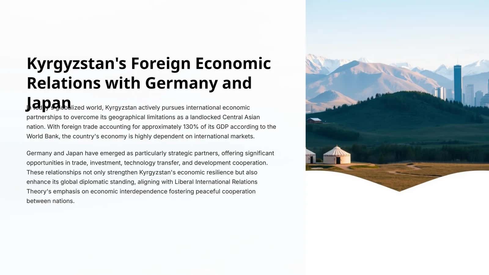Kyrgyzstan's Foreign Economic Relations with Germany and Japan 1