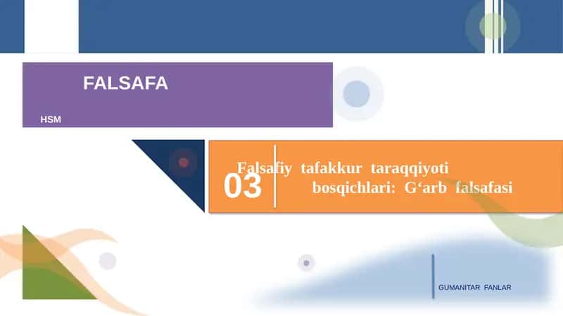 Falsafiy tafakkur taraqqiyoti 1