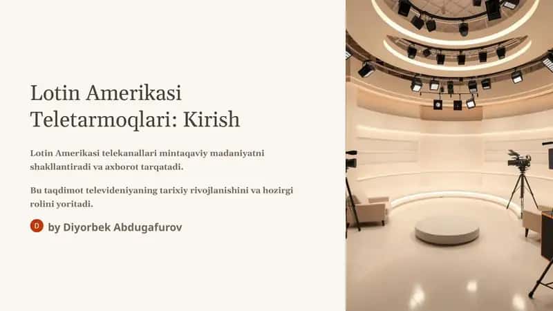 Lotin Amerikasi Teletarmoqlari: Kirish 1