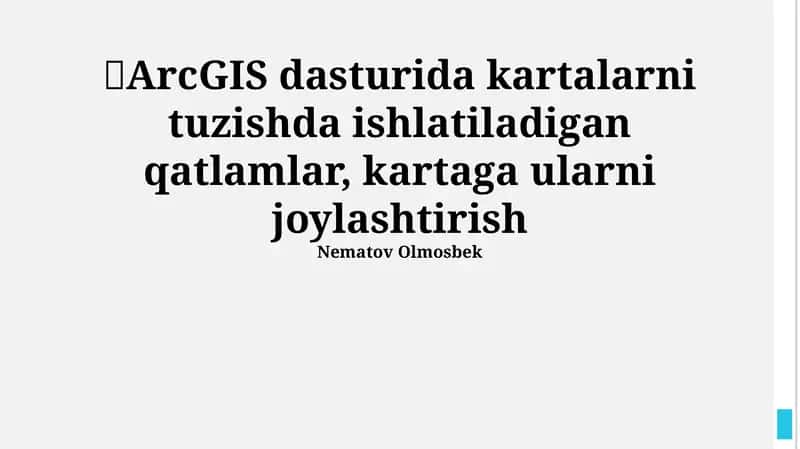 ArcGIS dasturi 1