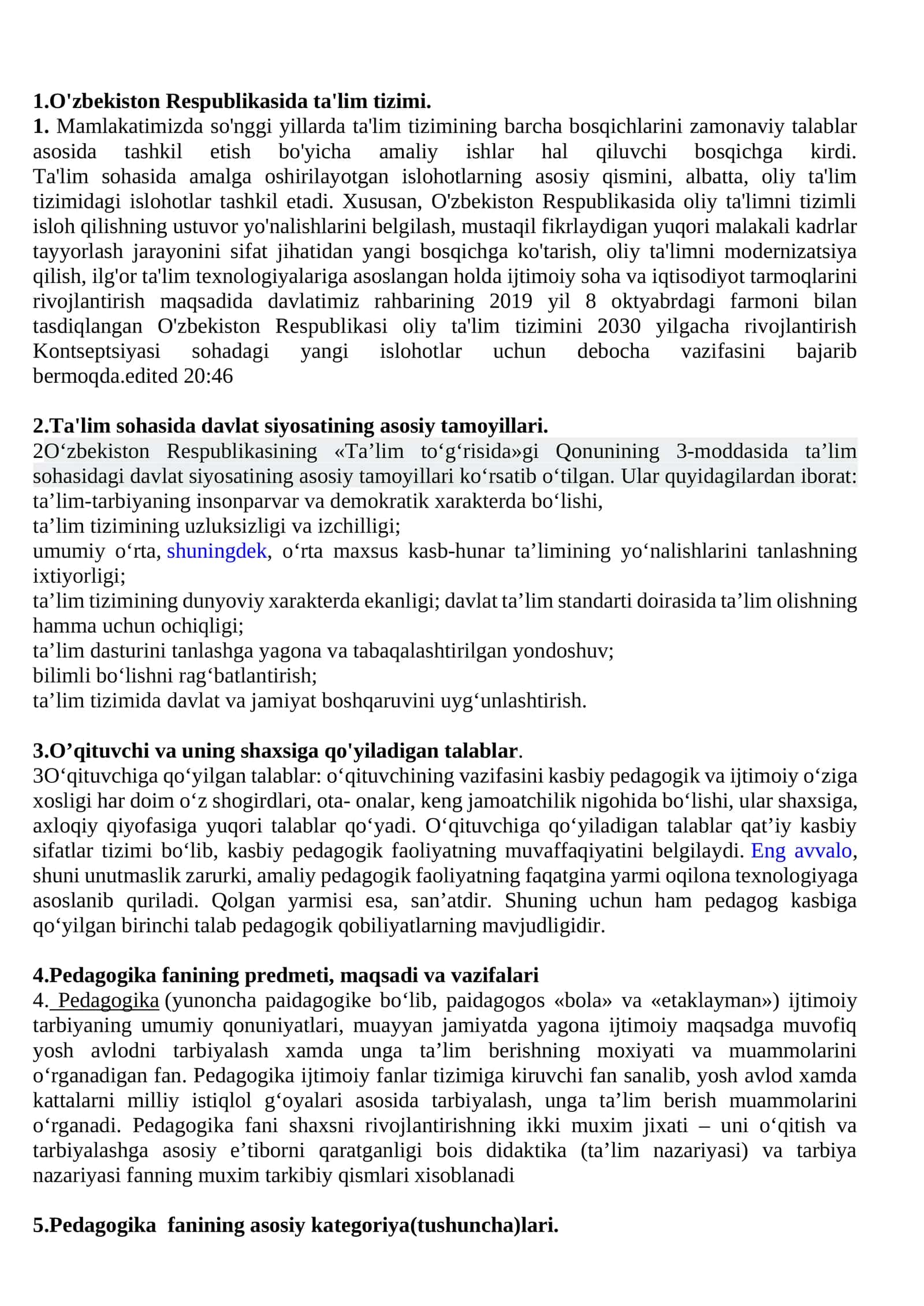 O'zbekiston Respublikasida ta'lim tizimi 1