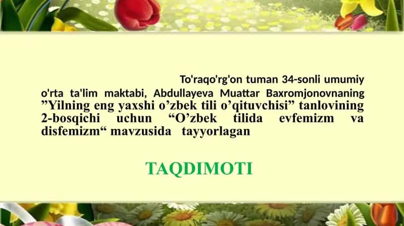 O'zbek tilida evfemizm va disfemizm 1