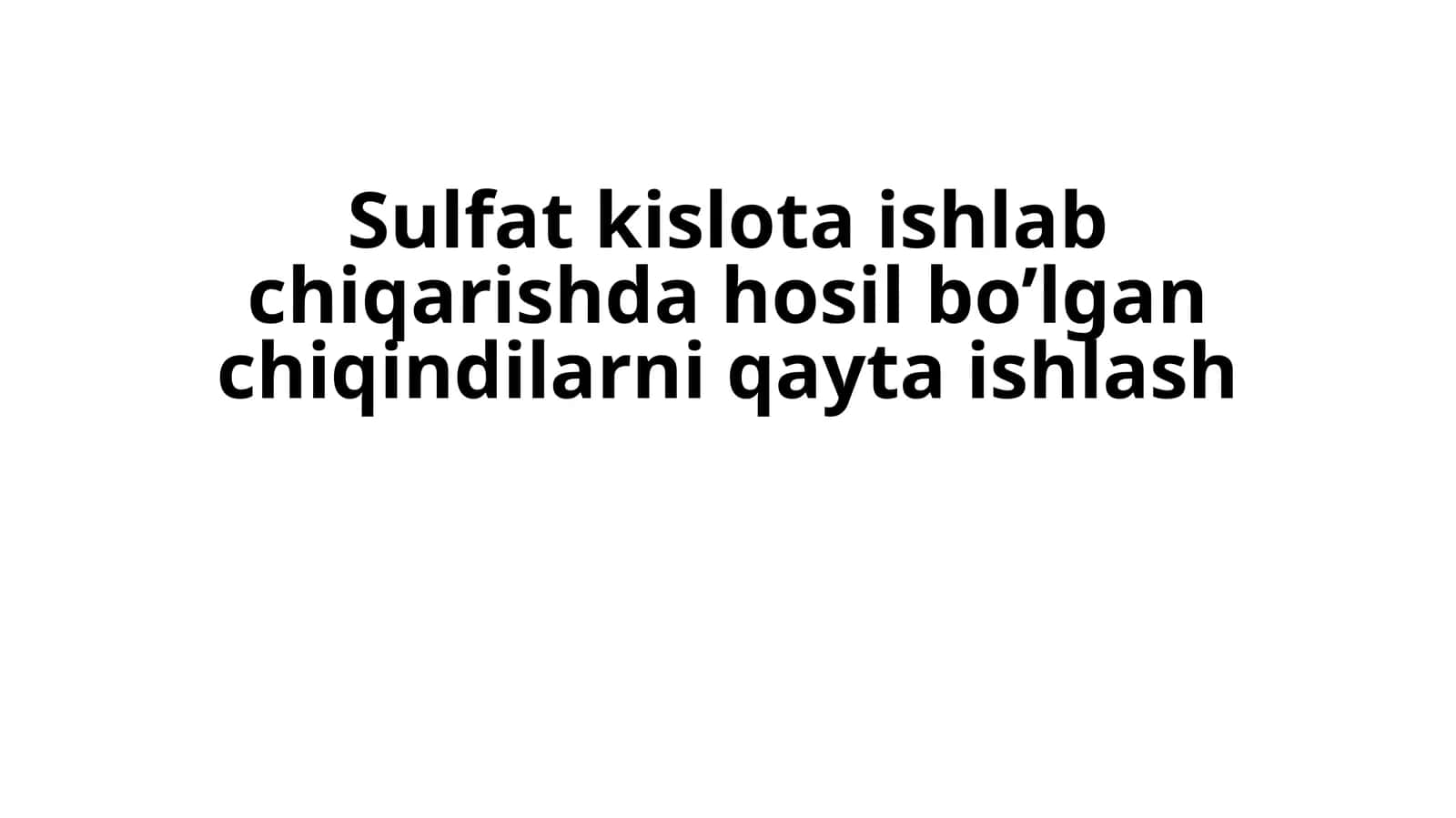 Sulfatkislota ishlab chiqarish 1