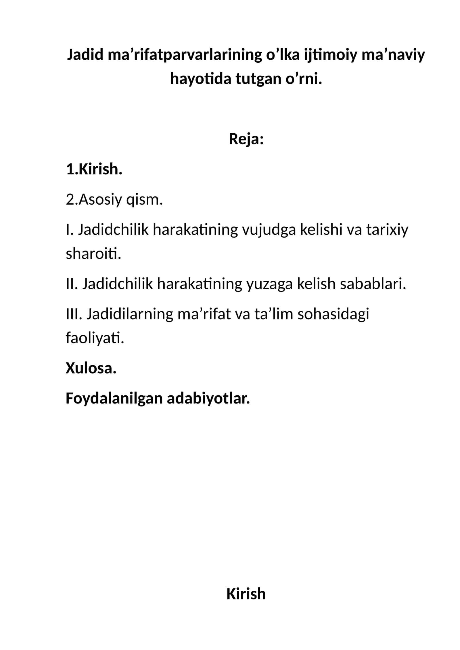 Jadidchilik harakati Tarixi 1