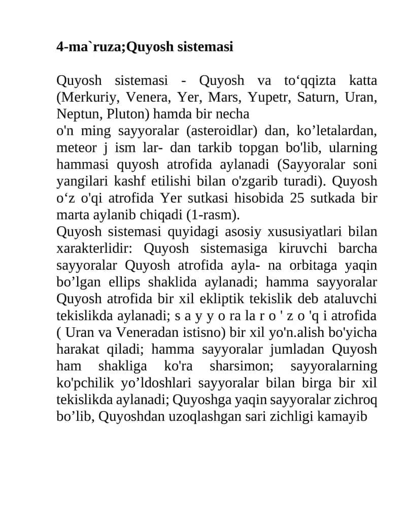 Quyosh sistemasi 1