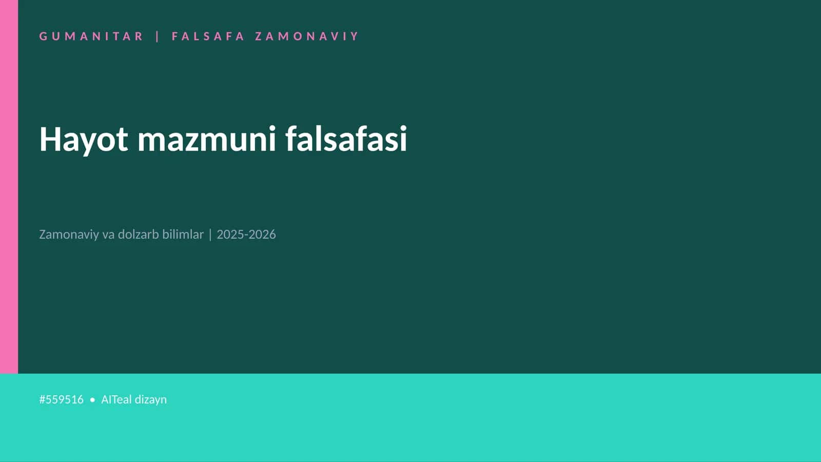 Hayot mazmuni falsafasi 1