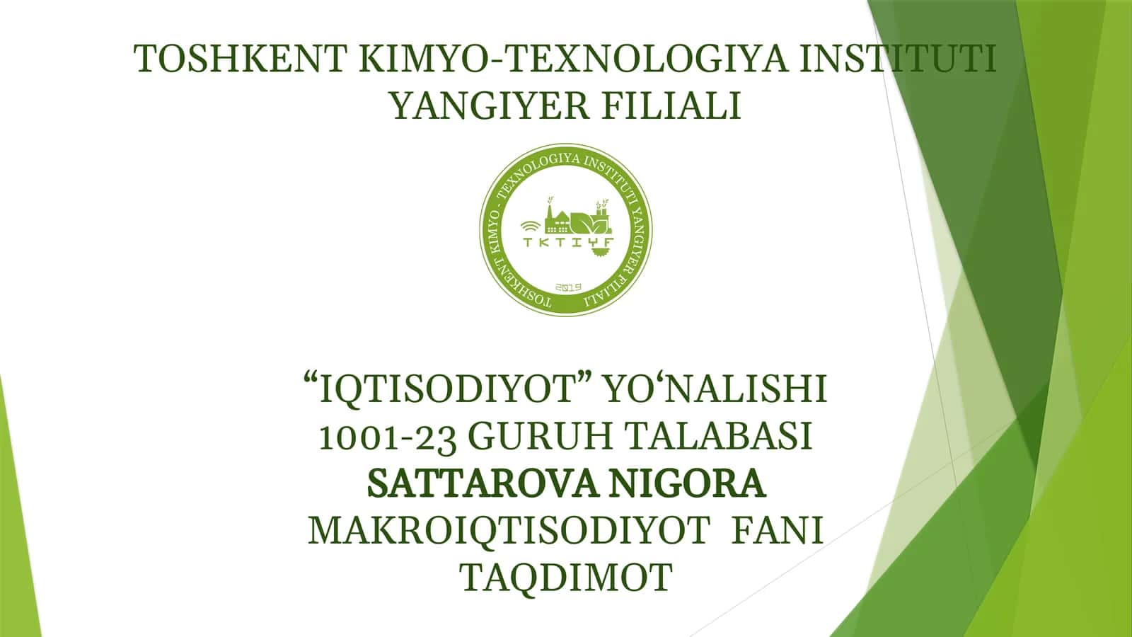 MAKROIQTISODIYOT FANI 1