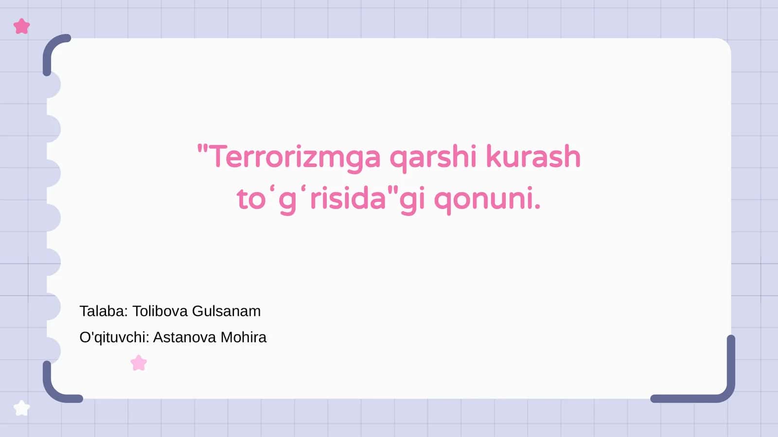 Terrorizmga qarshi kurash toʻgʻrisida qonuni 1