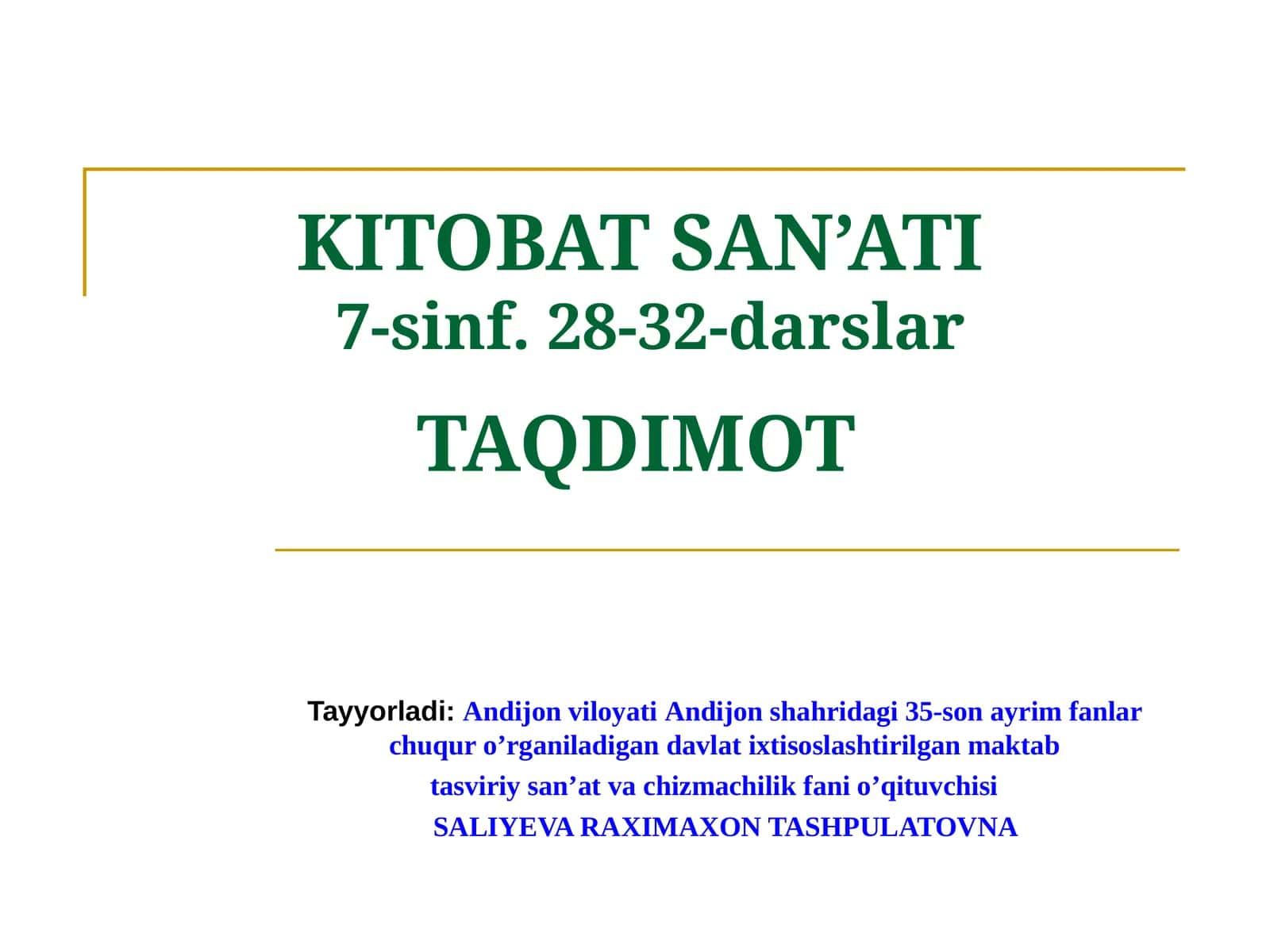 KITOBAT SAN’ATI 1