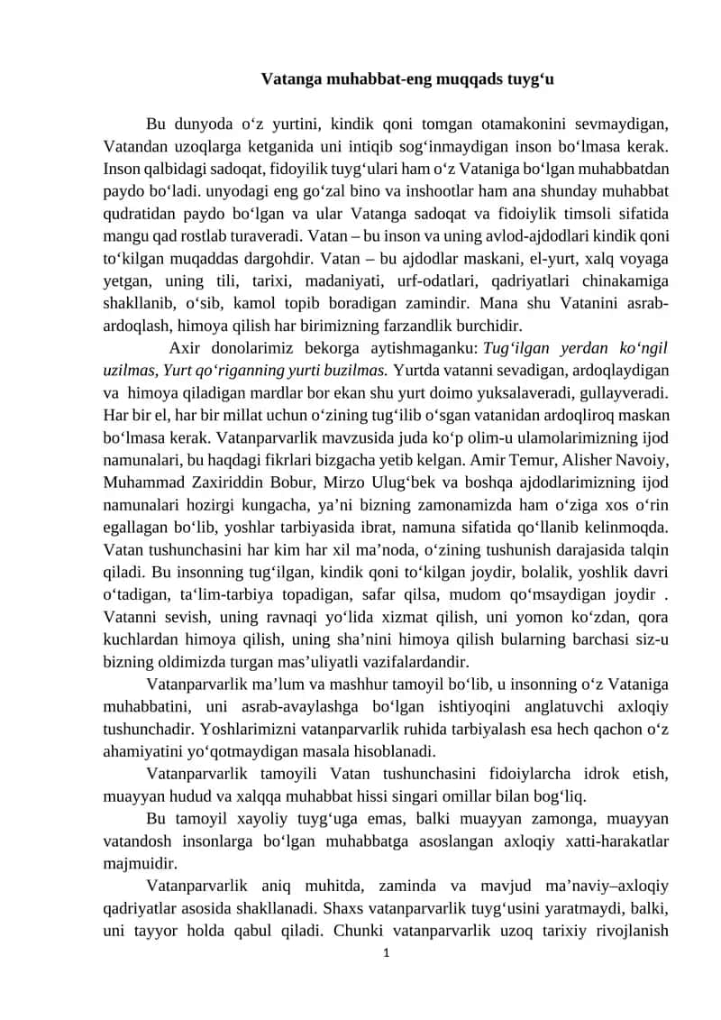Vatanparvarlik 1