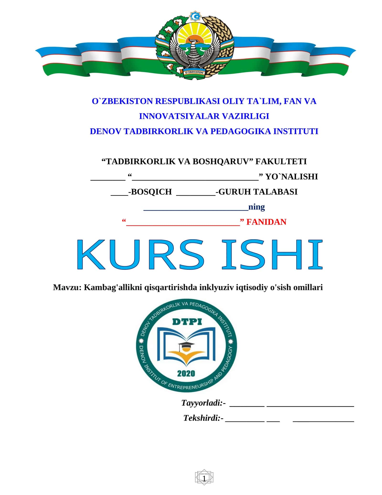 Tadbirkorlik va boshqaruv 1