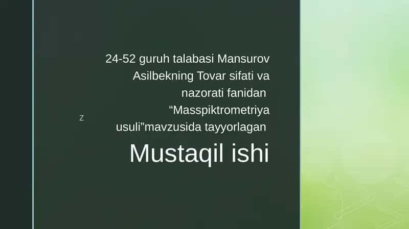 Mass-spektroskopiya 1