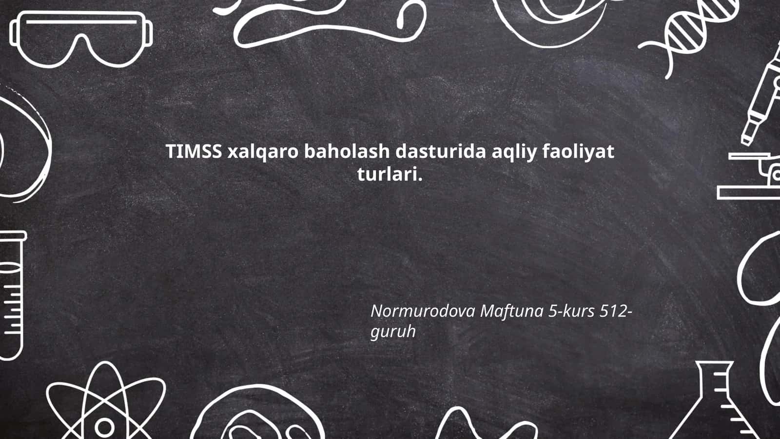 TIMSS xalqaro baholash dasturida aqliy faoliyat turlari 1