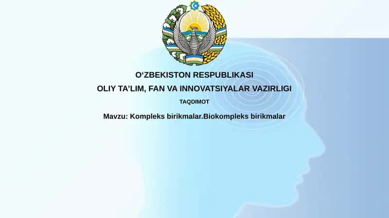 Kompleks birikmalar va Bio-kompleks birikmalar 1