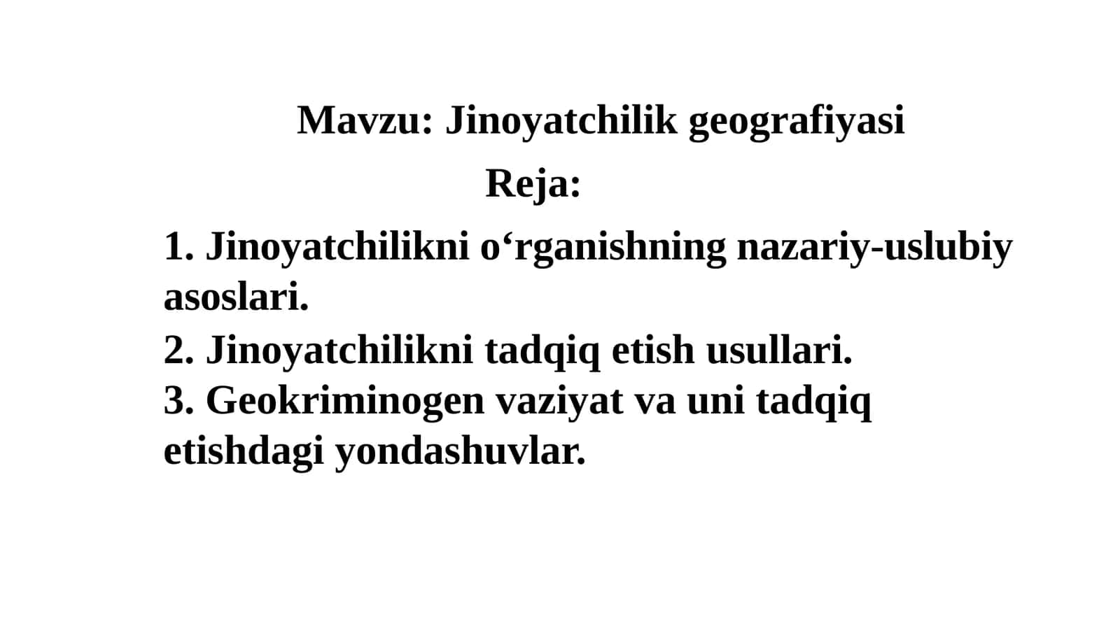 Jinoyatchilik geografiyasi 1