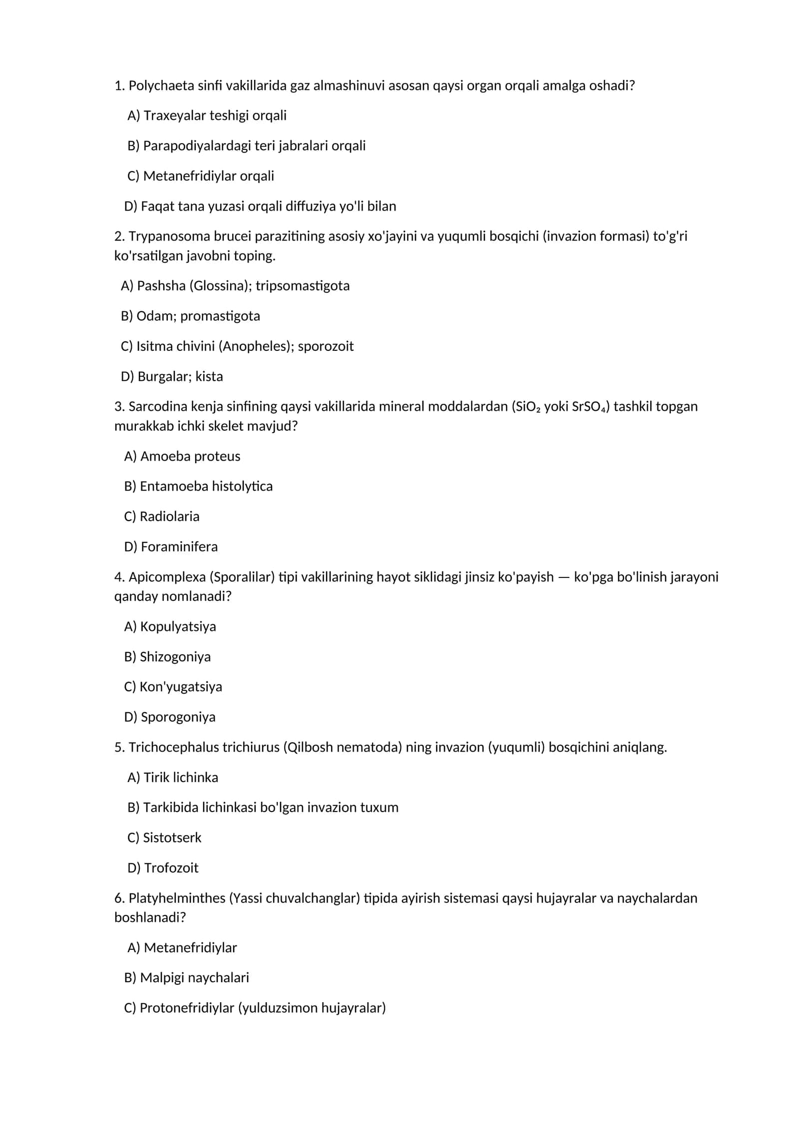 Qilbosh nematoda invazion bosqich 1