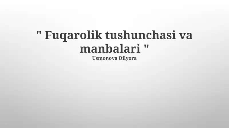 Fuqarolikning manbalari 1