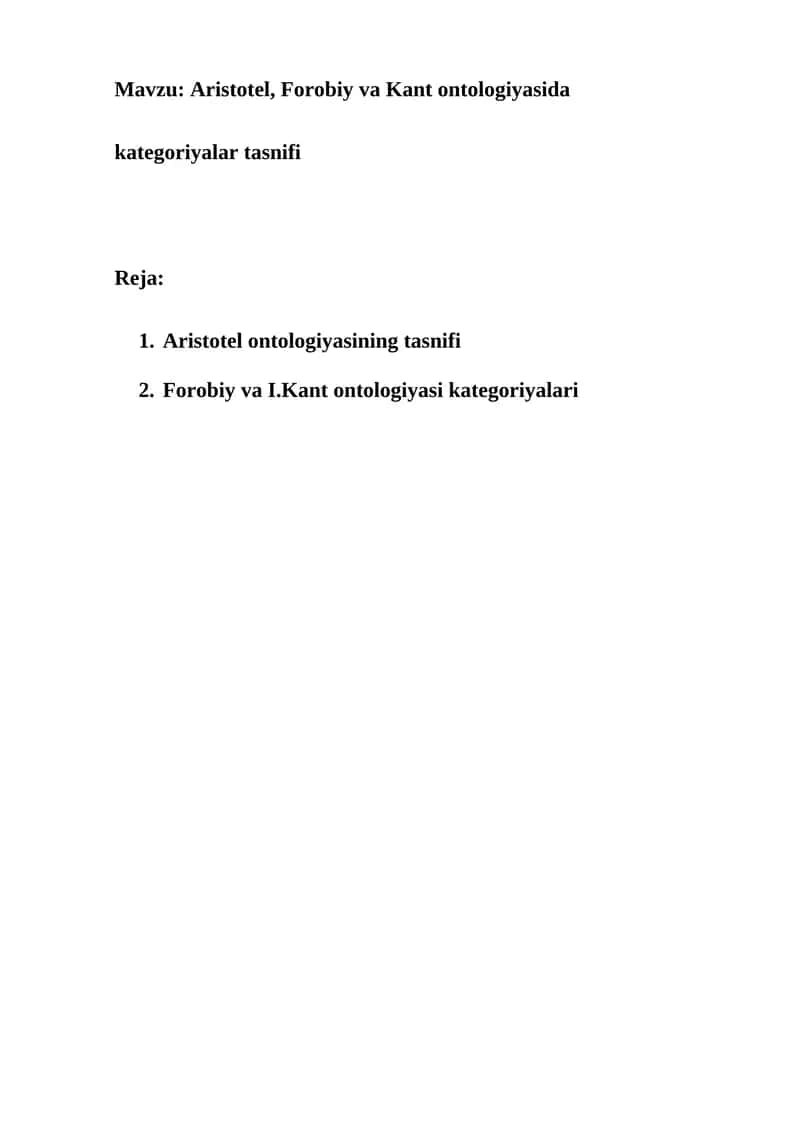 Aristotel ontologiyasi 1