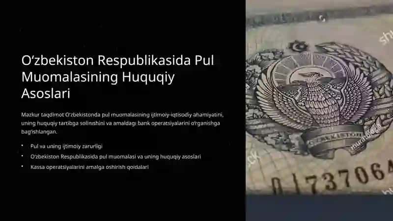 Pul Muomalasining Huquqiy Asoslari