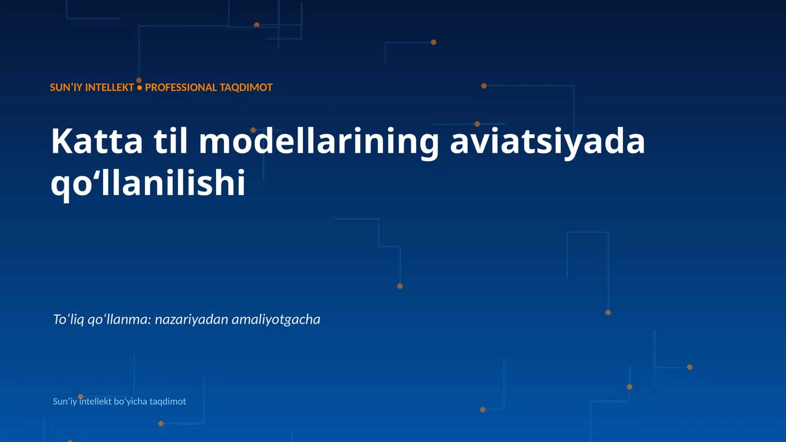 Katta til modellarining aviatsiyada qoʻllanilishi 1