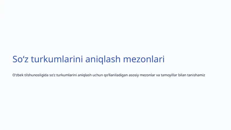Soʻz turkumlarini aniqlash mezonlari 1