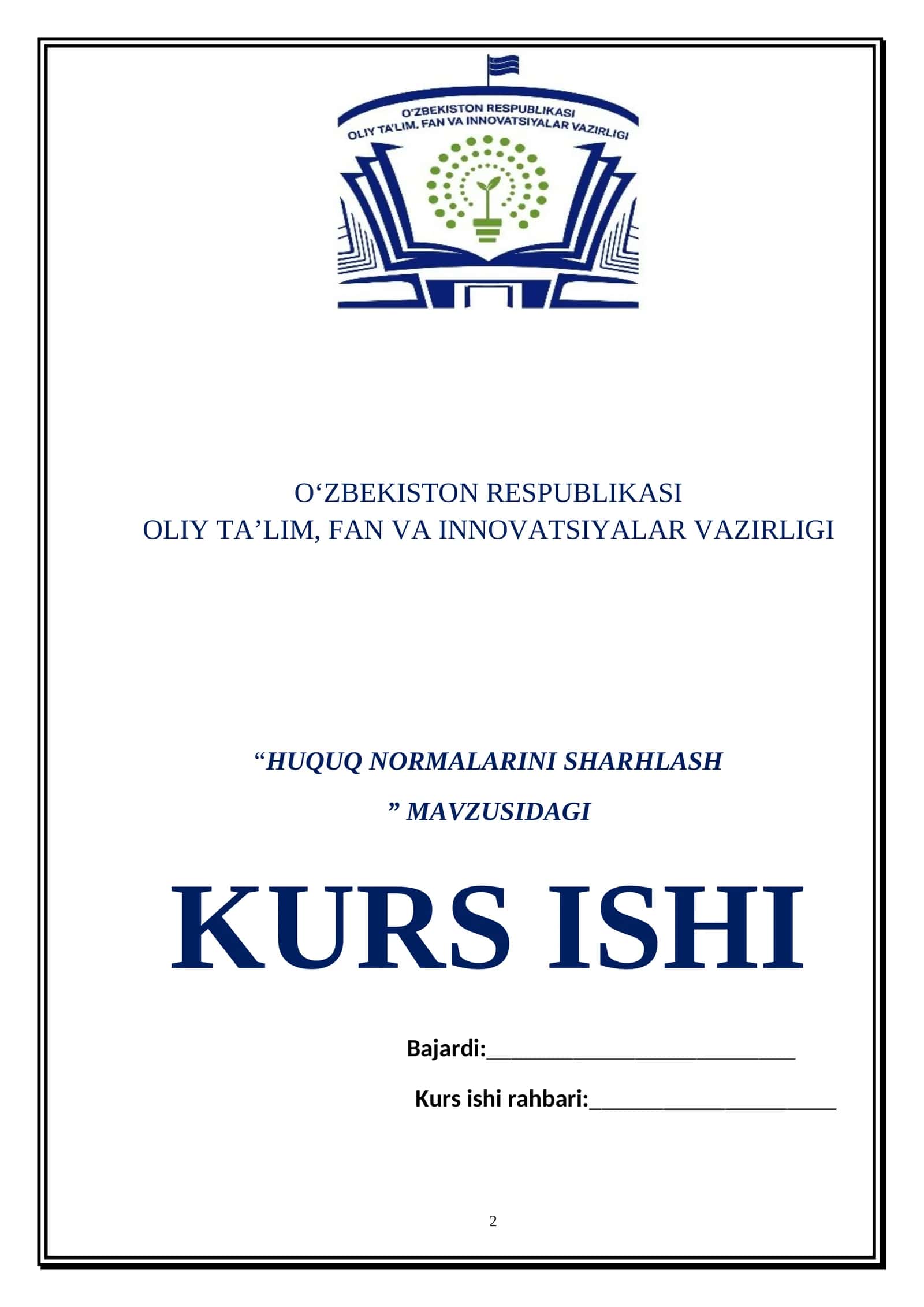 HUQUQ NORMALARINI SHARHLASH 1