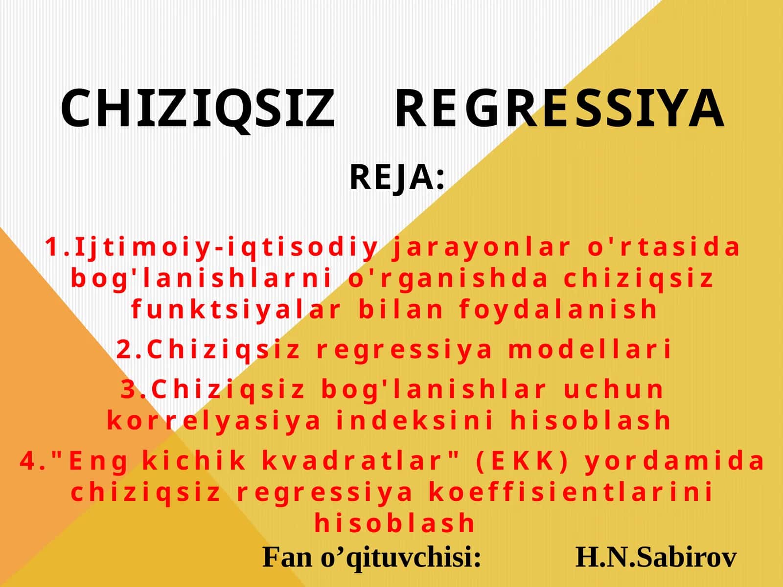 Chiziqsiz regressiya 1