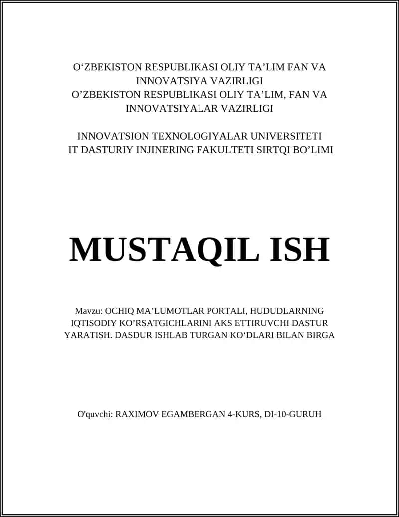 OCHIQ MA’LUMOTLAR PORTALI 1