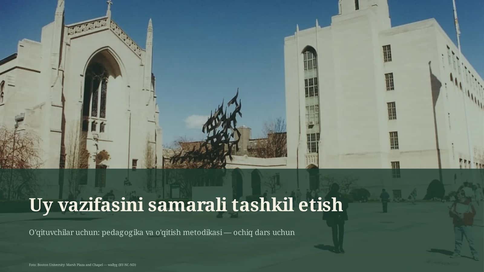Uy vazifasini samarali tashkil etish 1