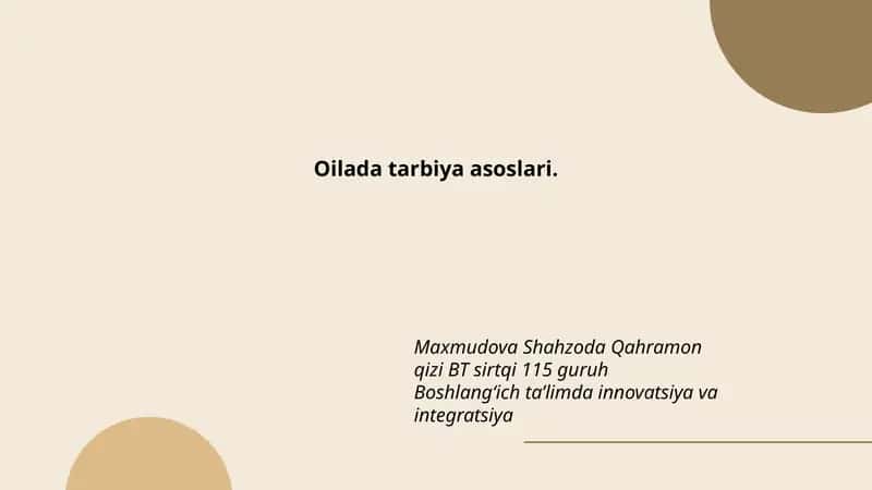 Oilada tarbiya asoslari 1
