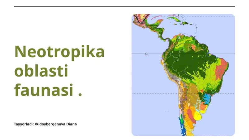 Neotropika oblasti faunasi. 1