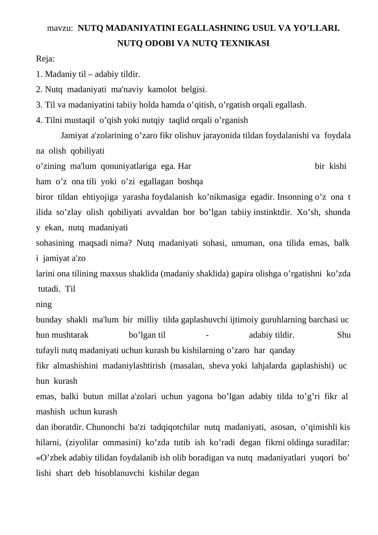 NUTQ MADANIYATINI EGALLASHNING USUL VA YO’LLARI 1