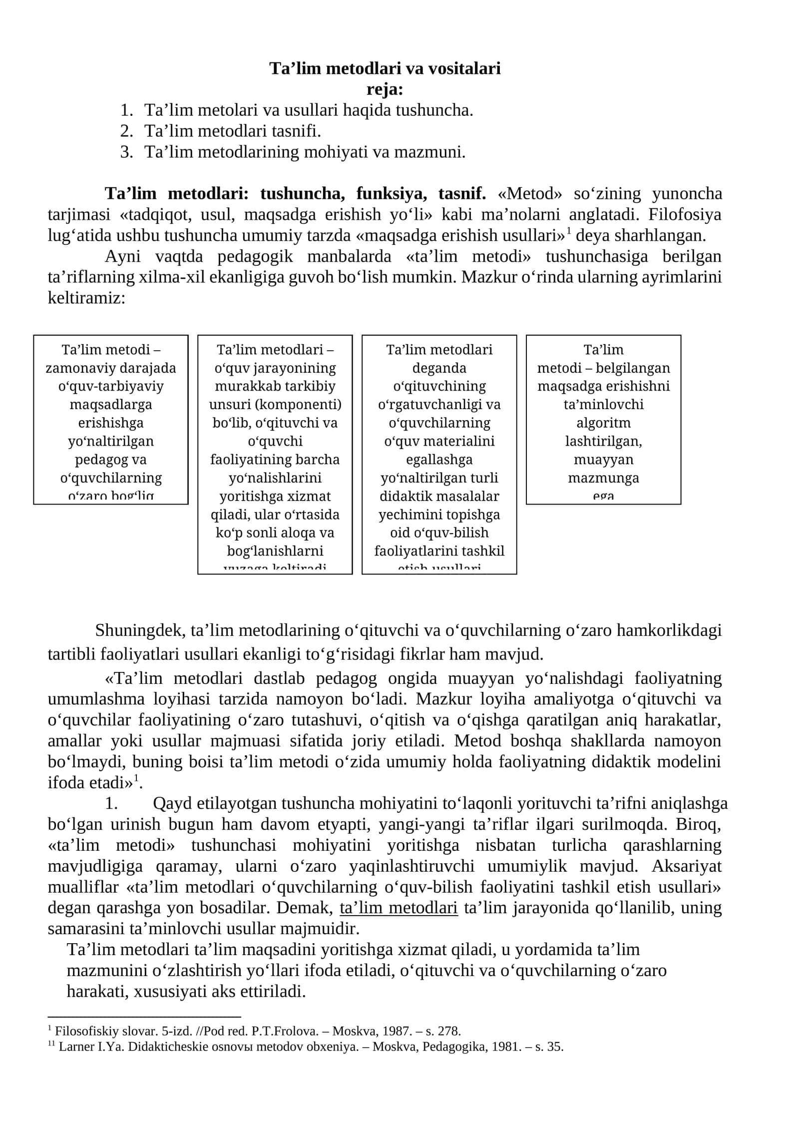 Ta’lim metodlari va vositalari 1