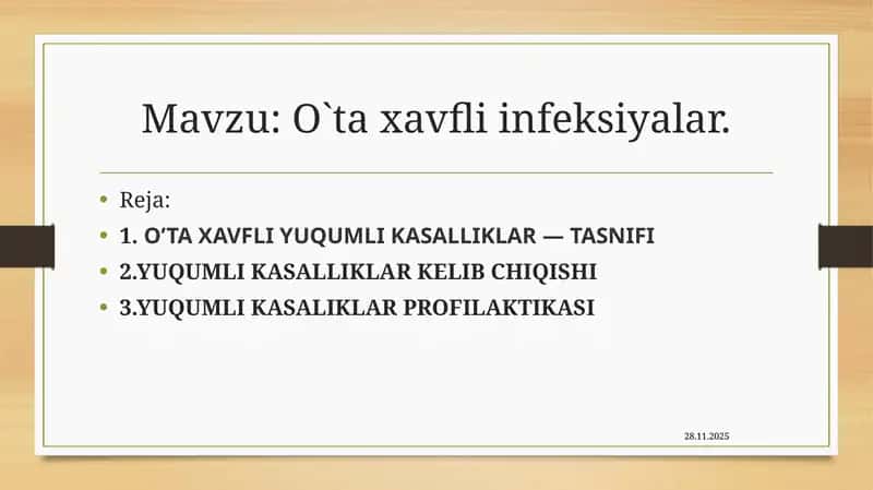 O`ta xavfli infeksiyalar 1