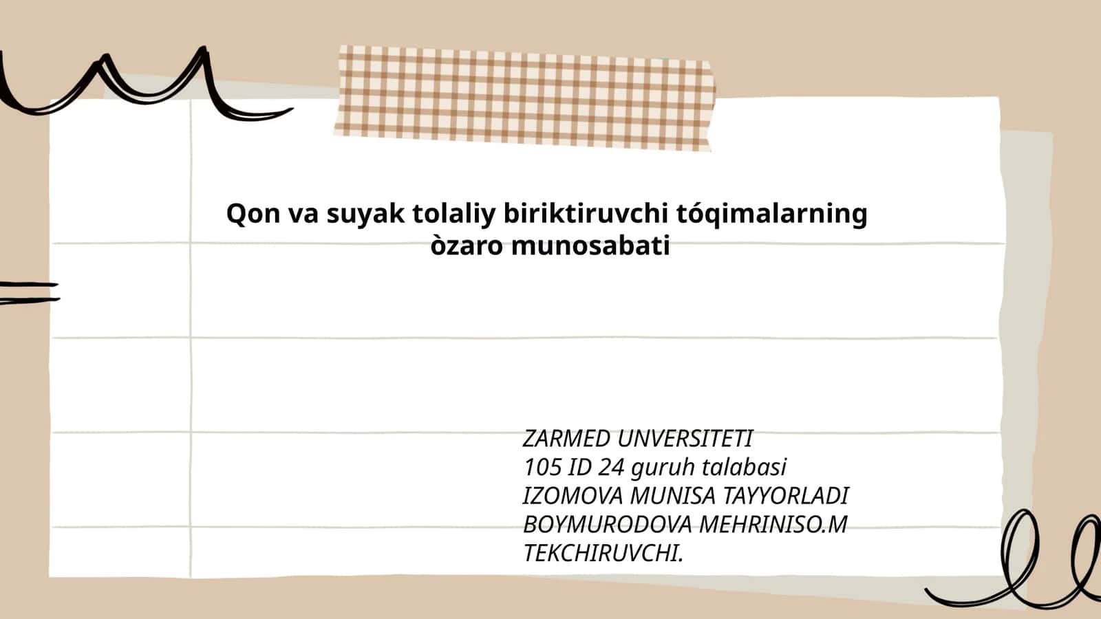 Qon va suyak tolaliy biriktiruvchi tóqimalarning òzaro munosabati 1