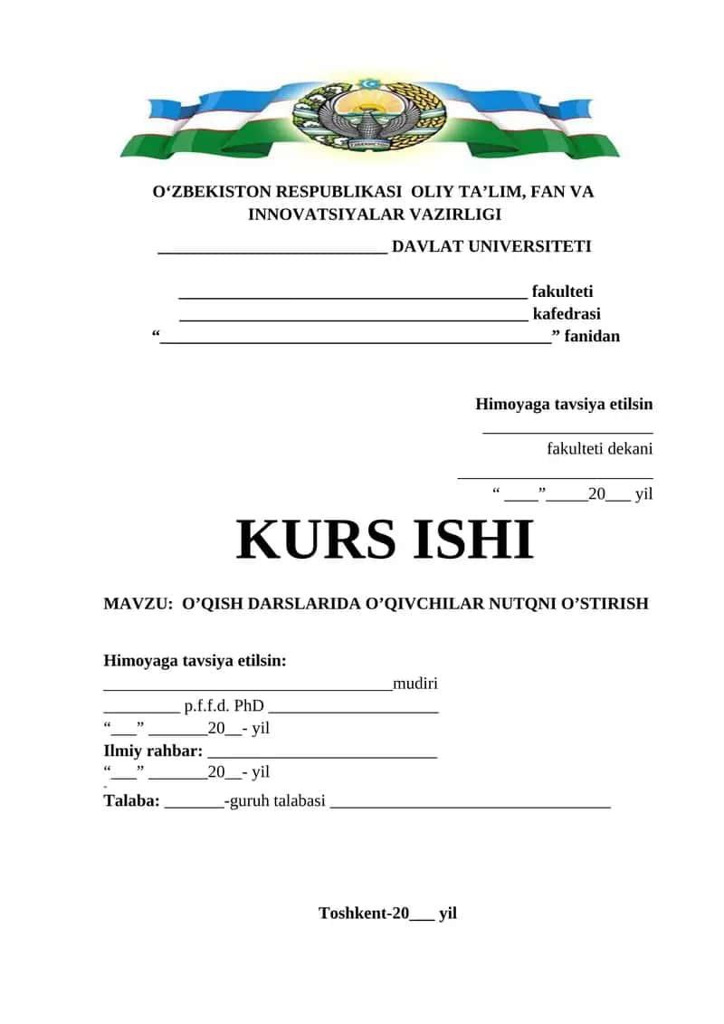 O’qish darslarida o’qivchilar nutqni o’stirish 1