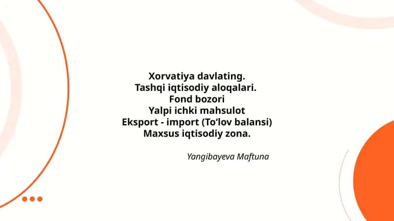 Xorvatiya Tashqi Savdo 1